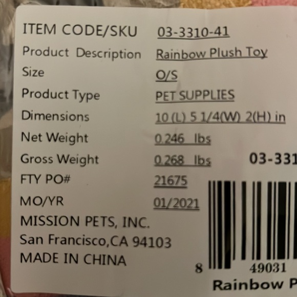 Harry Barker Rainbow Plush Dog Toy, Medium
New - Picture 7 of 10